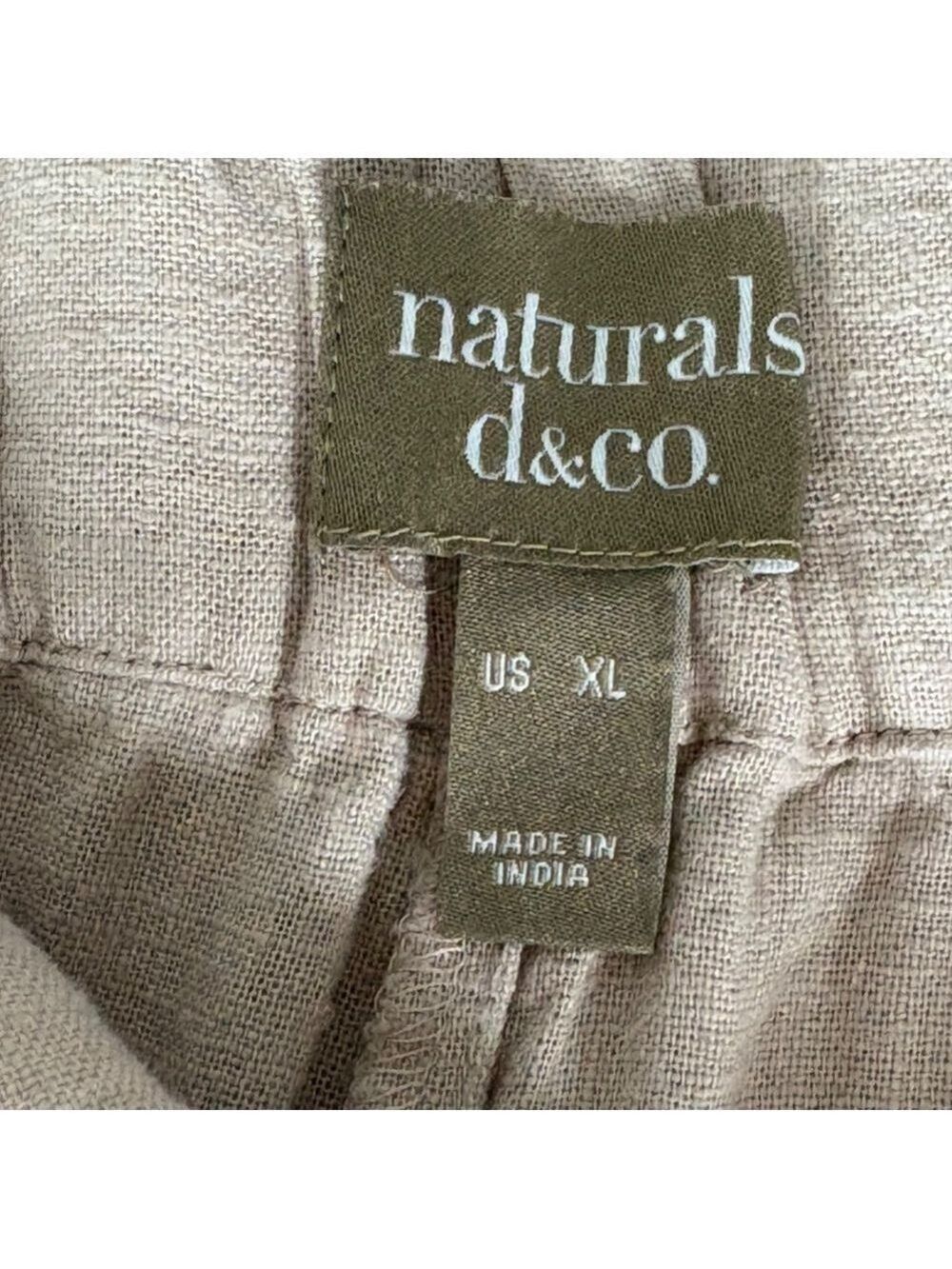 Naturals D&Co Womens Wide Leg Linen Pants Size XL Beige Coastal Laggenlook - Picture 3 of 8